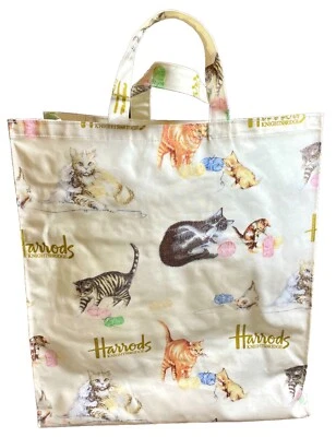 Cat Kitten Tote Shopping Bag Reusable HARRODS Knightsbridge UK - Image 1 of 4