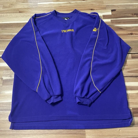 Vintage Minnesota Vikings Sweater Mens Large Purple Puma NFL Football Pullover Cover