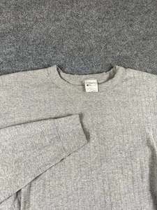 Vintage Champion Gray Long Sleeve T Shirt Thermal Warm Up Mens M Made in USA - Picture 1 of 9
