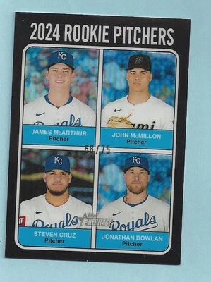 2024 Topps Heritage Chrome Black ROOKIE PITCHERS  #d /75 Cruz/McArthur/Mcmillon/ - Image 1 of 2