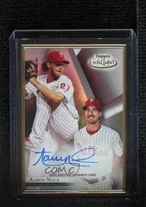 2018 Topps Gold Label Gold Framed Auto Aaron Nola #FA-AN Auto - Foto 1 di 3