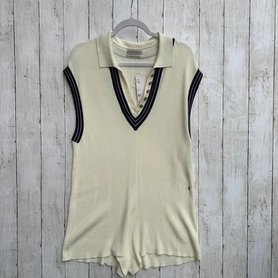 Mameluco Urban Outfitters para mujer mediano blanco tejido sin mangas polo tenis CP4503 Foto 1 de 4