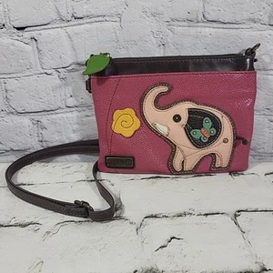 Chala Pink Vegan Leather Mini Elephant Crossbody Bag With Strap - Picture 1 of 9