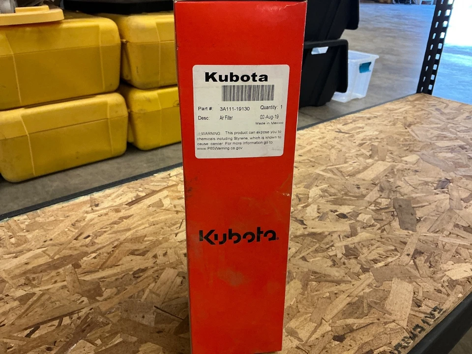 Kubota 3A111-19130 Inner Air Filter Brand New OEM Part - Image 1 of 1