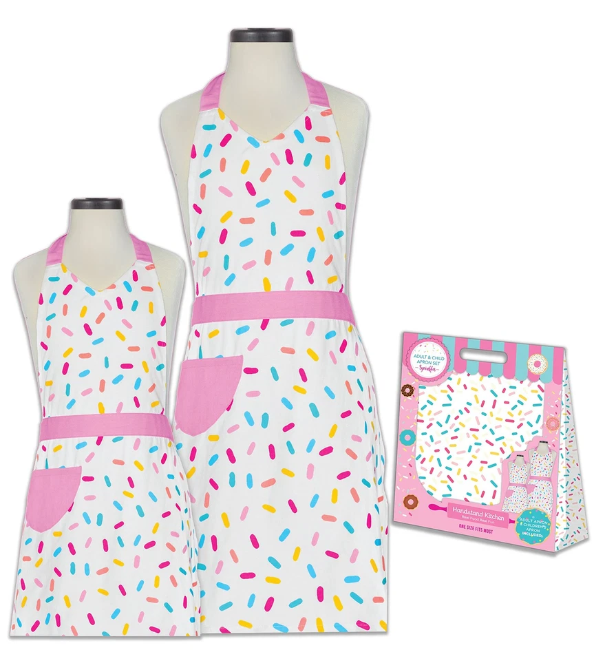 Handstand Kitchen Mother and Daughter Sprinkles 100 Cotton Apron Gift Set