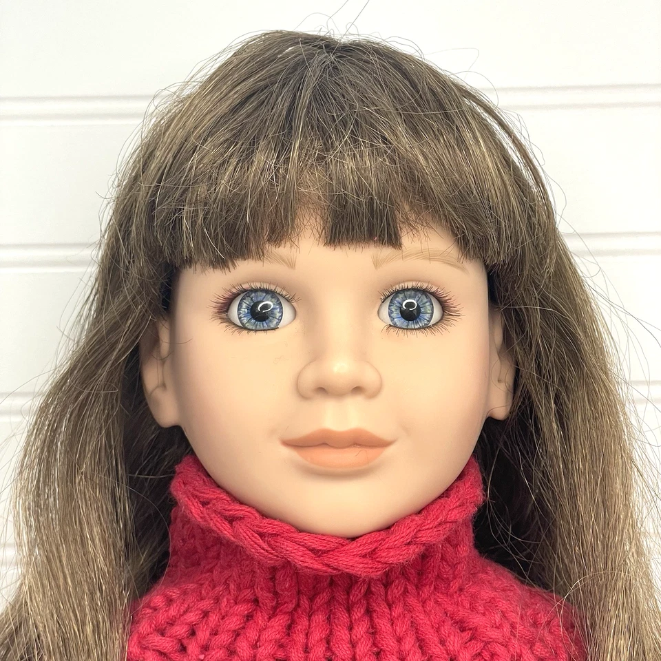 Vintage My Twinn Doll Long Brown Brunette Hair Blue Eyes Poseable 23" Clean 2003 - Image 1 of 4