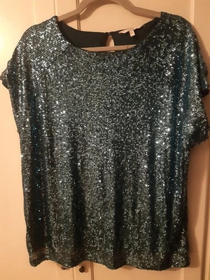 Next Sequin Short Sleeved Top Size 16  New  Without Tags - Image 1 of 4