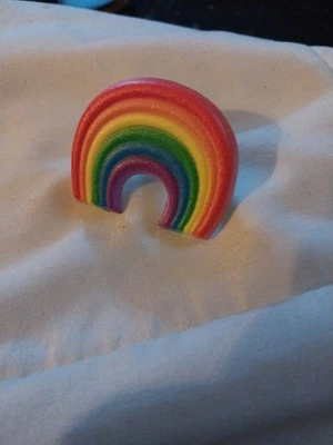 LOT 24 PCS Plastic RAINBOW TOY RING CAKE TOPPER Party Bag Favor Pride Ally LGBT - Image 1 of 3