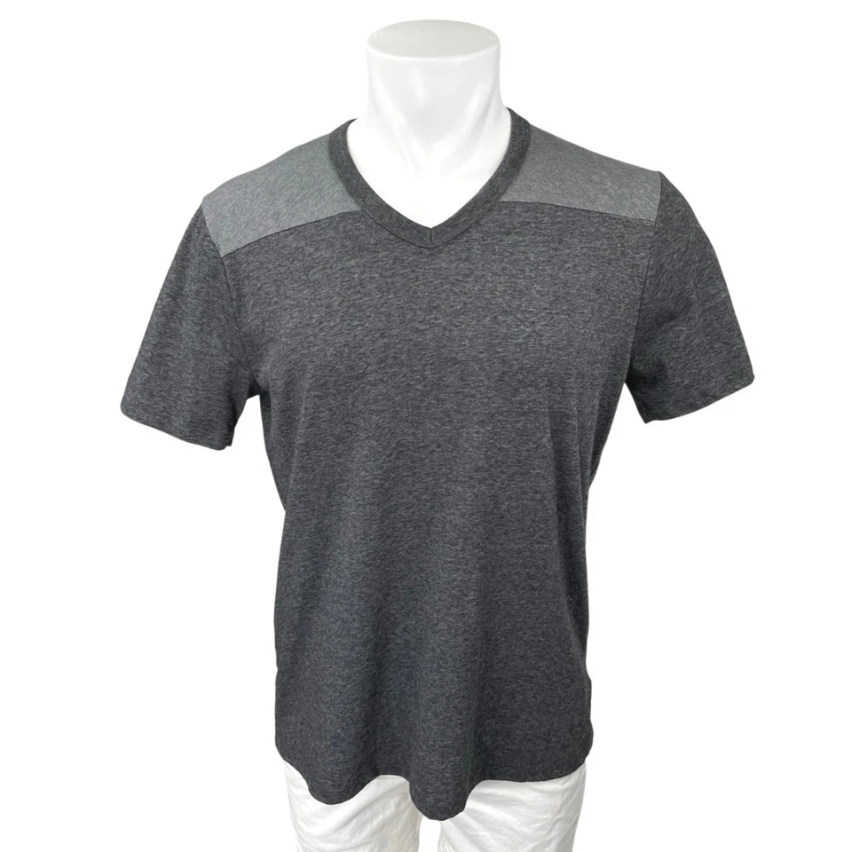 Camiseta Top Joe's Para Hombre Gris Bloque de Color Brezo Manga Corta Cuello en V Talla L Foto 1 de 4