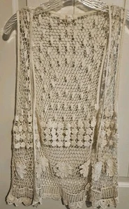 Chaleco de ganchillo Nobee para mujer talla XL blanco - Imagen 1 de 12