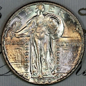 1930-P FH EXCELENTE + GEMA BU MS STANDING LIBERTY CUARTO DC146 DE TESORO - Imagen 1 de 3