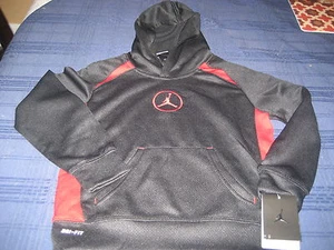 BOYS NIKE AIR JORDAN DRI-FIT HOODIE HOODY SIZE 4 BLACK/RED NWT MSRP $53 - Picture 1 of 1
