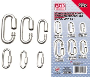 BGS Set moschettoni chiusura a vite 20 pezzi 8078 - Foto 1 di 2