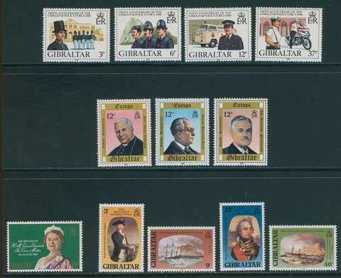 Gibraltar Scott #386-397 MNH 1980 SETS CV$4+ 395941 Cover