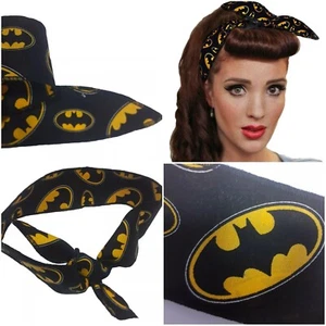Marvel DC Batgirl Batman Retro Headband Bandanna Tie Ladies Head Hair Wrap - Picture 1 of 5