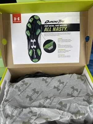 Under Armour Deception Low DT Metal Baseball Cleats New Black Chc Sz 11 - Image 1 of 4