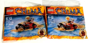 2 - LEGO 30265 Legends of Chima Worriz' Fire Bike Rubber Tread Tires Retired New - Picture 1 of 2