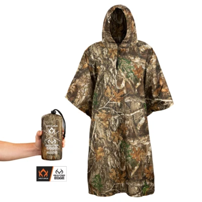 Arcturus Realtree EDGE Multi-Use Waterproof Poncho - Lightweight and Compact