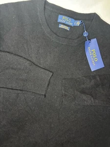Polo Ralph Lauren maglione 100% cashmere maglione piccolo nuovo con etichetta $248 nero no pony - Foto 1 di 8