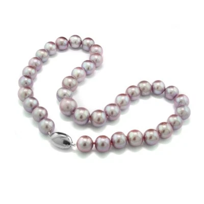 Collana Di Perle 11-12,7 Mm Rosa Forte In Argento 925 Nuova - Immagine 1 di 4
