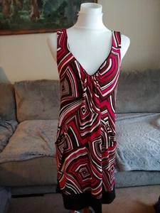 Bison Bisou Damen Kleid 8 Mehrfarbig Abstraktes Design Knielang - Bild 1 von 5