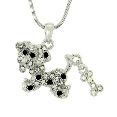 Collar Colgante PERRO Hecho Con Cristal Swarovski BEAGLE Cachorro Mascota Hueso Amigo Foto 1 de 4