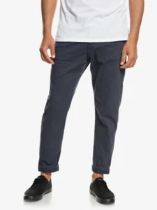 Neu Neu mit Etikett Quiksilver Herren Qtrvl Cropped Chinohose gerade Passform Blue Nights Größe 36 - Bild 1 von 8