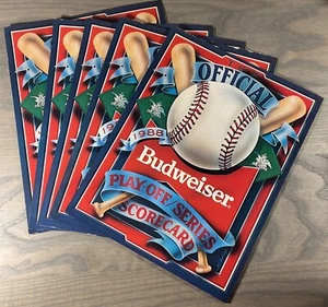 1988 Official Baseball Playoff Scorecard from Budweiser Steve Garvey Lot Of 5 - Picture 1 of 13