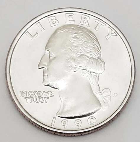 1990 D Washington Quarter   **FREE SHIPPING** Cover