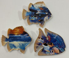 Rainbow Reef Fish Plates lot of 3 Bradford Exchange (1st, 3rd, 4th plates hooks)