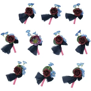 10 PCS Magenta Boutonniere for Men Wedding,prom, formal floral - Picture 1 of 5