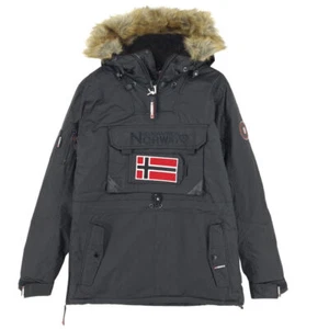Geographical Norway Men Parka Jacket Anorak Insulated Black Tr4 Size M - Picture 1 of 12