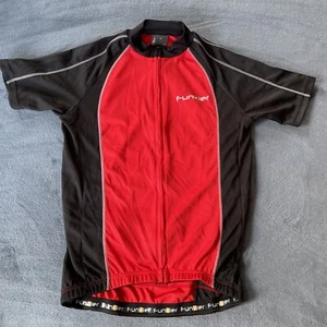 Funkier Bike Short Sleeve Full Zip Red/Black Cycling Jersey Small - Picture 1 of 13