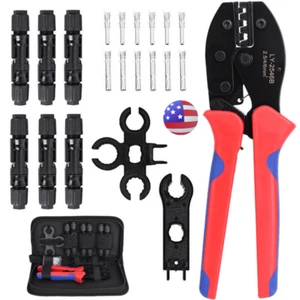 Solar Crimping Tool Set Connector AWG14-10 Panel PV Cable Crimper Pliers - Picture 1 of 12
