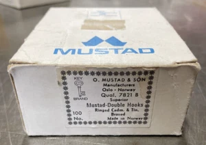 Quantità 100 Mustad Taglia 1 Ganci Doppio 7821 B NOS - Foto 1 di 2
