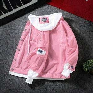 denim jacket pink men