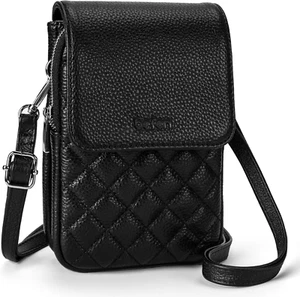 Genuine Leather Small Crossbody Bags for Women, Cell Phone Cross Body Purse Bag - Picture 1 of 12