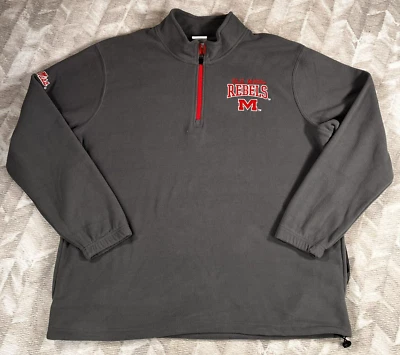 Suéter Ole Miss Rebels Para Hombres Grande Gris Caballeros Ropa Pullover 1/4 Cremallera Golf XL Foto 1 de 4