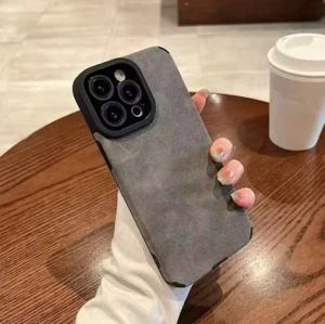 Matte Leather Silicone Phone Case for Iphone 14 Pro Max - Gray - Picture 1 of 2