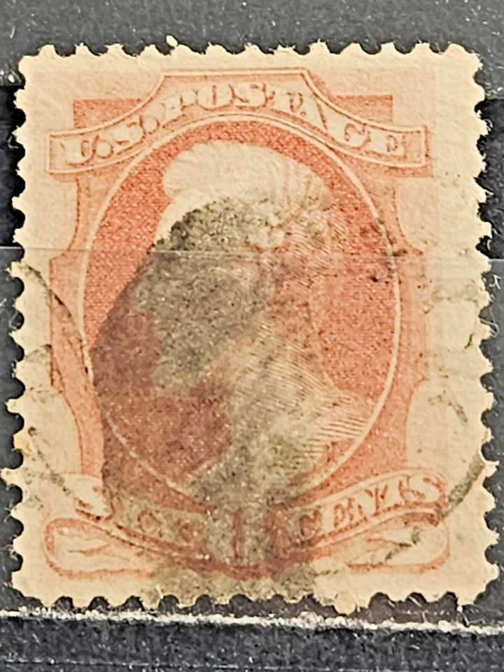 US stamp Sc159, 6c Lincoln, XF Used CV$18.00 (504U05) - Image 1 of 1