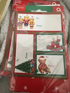 Vintage Christmas Holiday Gift Tags & Stickers LOT 29 Sheets Combined - Picture 1 of 10