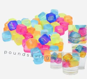10 Reusable Ice Cubes Cool Cold Drinks Freezer Blocks Glass Pitcher Cooler - Picture 1 of 4