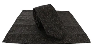 Michelsons of London Bronze Lurex Party Tie & Pocket Square Set - Picture 1 of 5