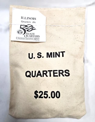 2003 D Illinois State Quarter $25 Unopened Bag in Original Sealed Boxes QJ0 - Image 1 of 2