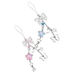 2 Pcs Mobile Phone Accessories Miss Lanyard Wrist Strap Bag Charms Pendants - Zdjęcie 1 z 12