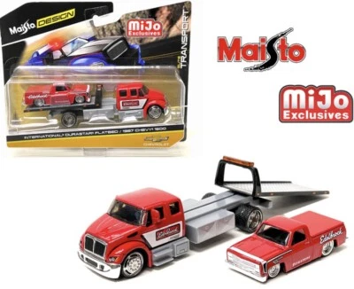 MAISTO DESIGN INTERNATIONAL DURASTAR PLATAFORMA PLANA Y TRANSPORTE CHEVY 1500 ELITE 1987 Foto 1 de 3