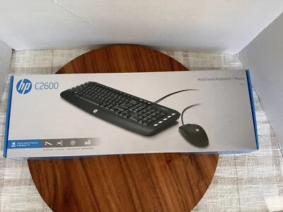 Genuine HP C2600 Wired USB Optical Mouse and Keyboard Combo NEW OPEN BOX - Image 1 of 4