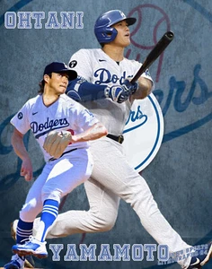 LA Dodgers Lithographie Druck von Ohtani und Yamamoto 2024 11 x 14 - Bild 1 von 1