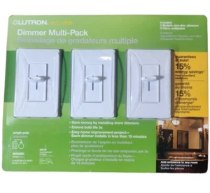 Lutron Skylark Eco Dimmer Lichtschalter 3er Pack einpolig weiß Farbe NEU - Bild 1 von 4