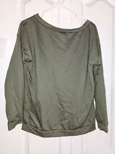 Camicia donna manica lunga pull over scollo a scoop verde vedi misure GRANDE - Foto 1 di 8